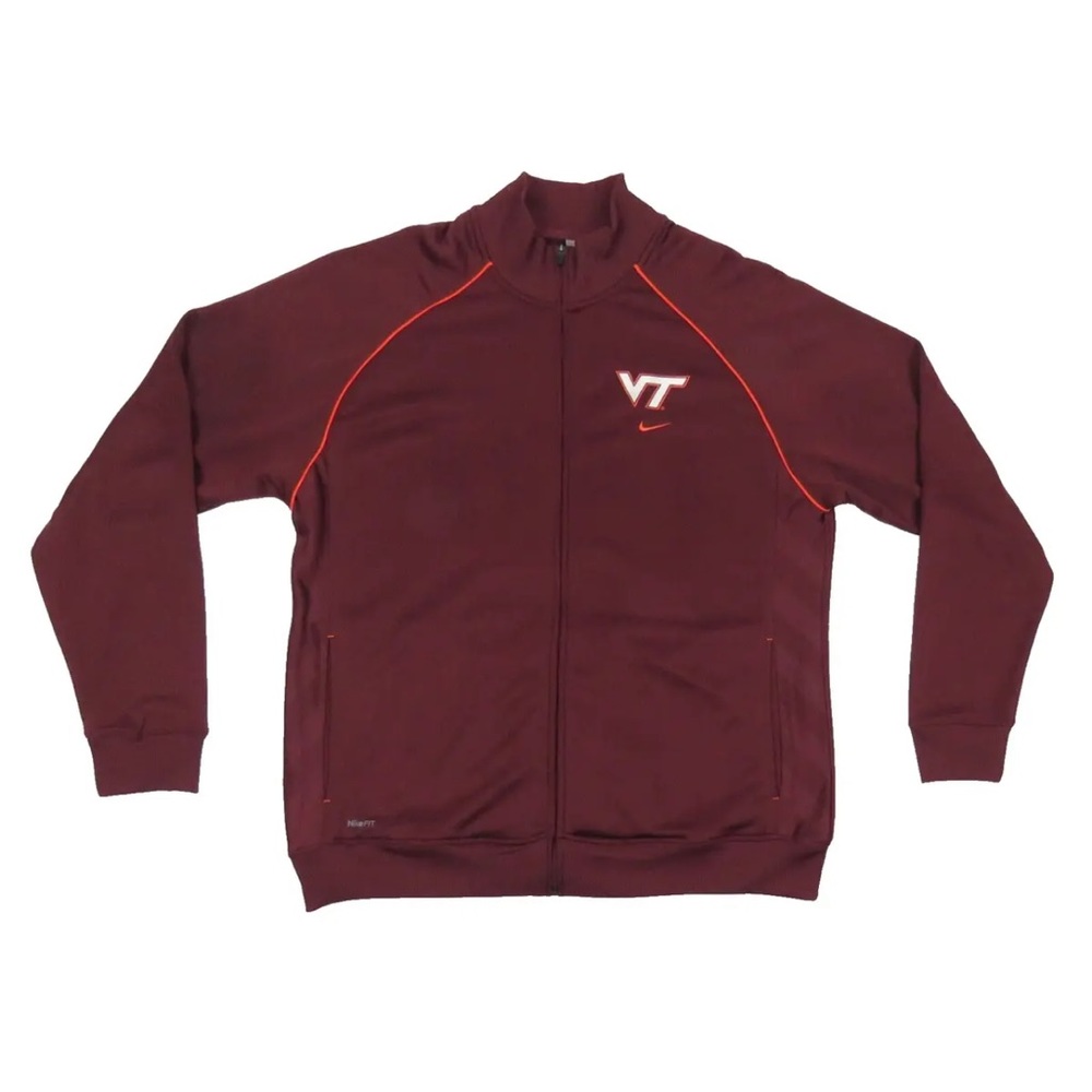NWOT Virginia Tech Hokies Nike Team Fit Dry NCAA Sewn Maroon Full Zip Jacket S